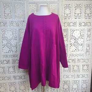 NWT Soolinen Pink Corduroy Kaftan Dress One Size Oversized Slouchy Lagenlook